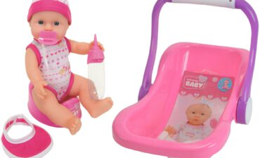 Simba Lalka bobas siusiająca New Born Baby 30 cm + nosidełko 2w1 4006592578008