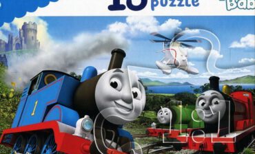 Trefl Puzzle 15 Maxi Tomek i przyjaciele Pędzące lokomotywy