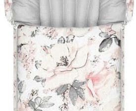 Bubaland Rożek dla niemowlaka - becik dla dziecka Flowers Gray 100% bawełna