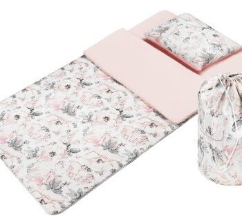 Bubaland Śpiworek przedszkolaka  pościel do przedszkola Flowers pink  - Bawełna