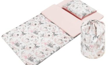 Bubaland Śpiworek przedszkolaka pościel do przedszkola Flowers pink - Bawełna