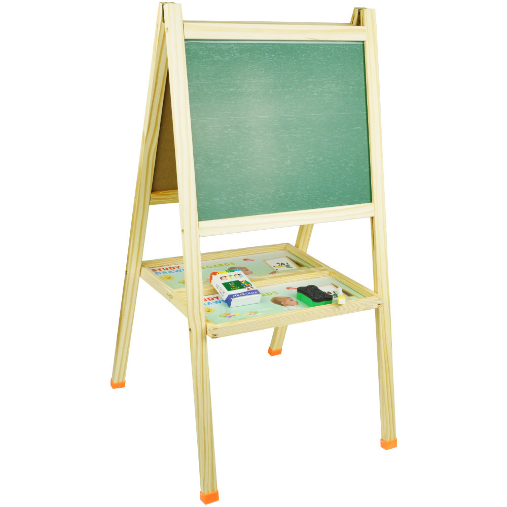2w1 Dwustronna tablica  magnetyczna kredowa drewniana