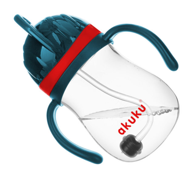 ALBIS MAZUR AKUKU Bidon ze słomką z odważnikiem blue/red A0164, 280ml