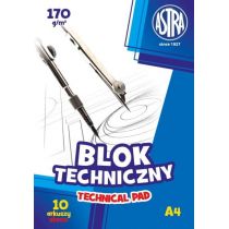 ASTRA Blok techniczny A4 170g p10 ASTRA cena za 1 sztukę