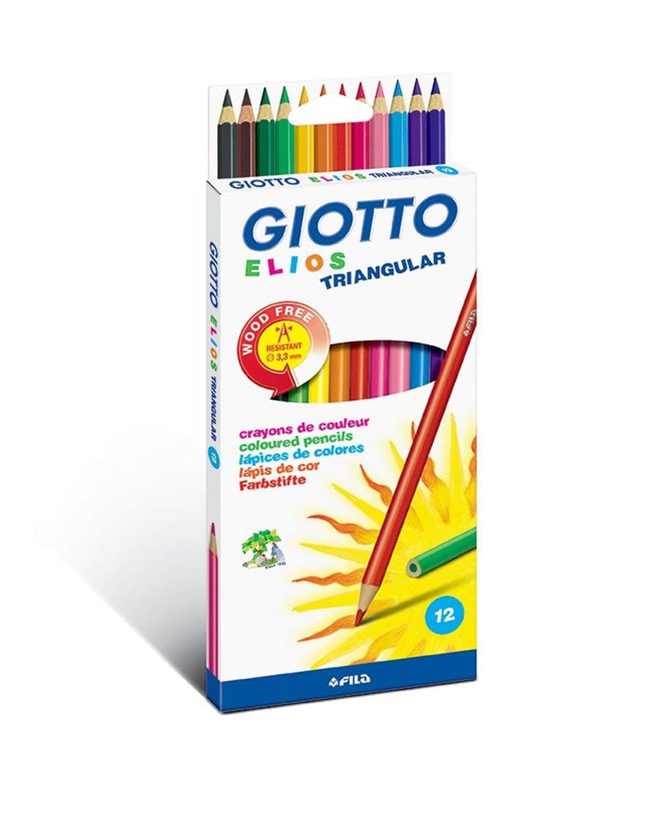 Ateneum Kredki ołówkowe Elios triangular 12 kolorów GIOTTO