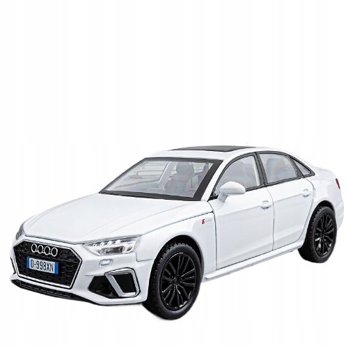 AUDI A4 METALOWY MODEL SAMOCHODU 1:32 DŹWIĘK ŚWIATŁO PREZENT BIAŁY