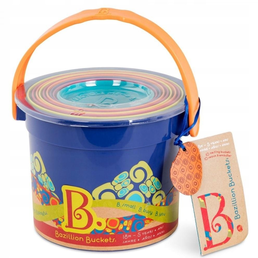 B.Toys Wiaderko zestaw 10 kubełków do piasku wieża
