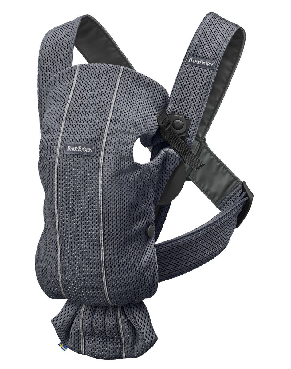 Baby Bjorn Mini, Nosidełko, Mesh, Antracytowy, 3D
