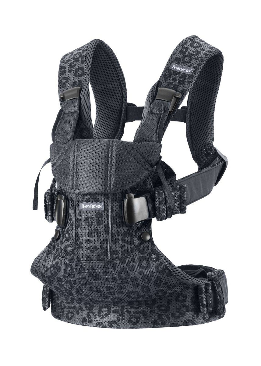 Babybjorn BABYBJORN ONE AIR 3D MESH - nosidełko, Antracyt/Leopard