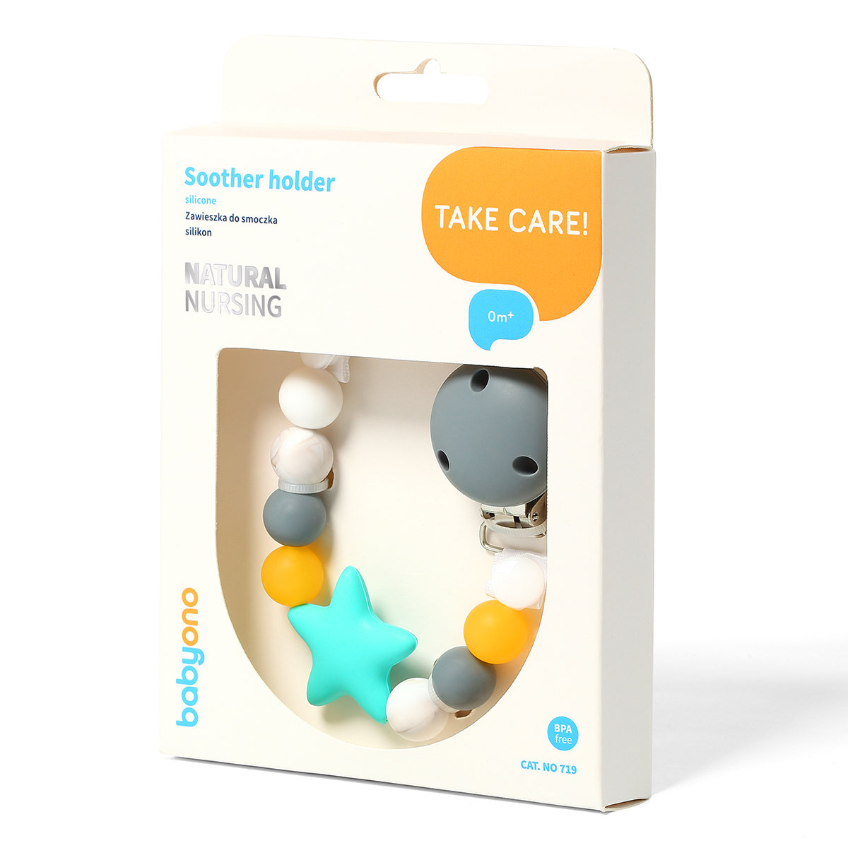 BabyOno BabyOno Zawieszka do smoczka silikon NATURAL NURSING miętowa