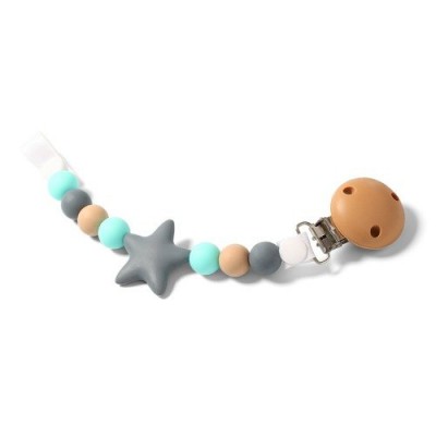 BabyOno BabyOno Zawieszka do smoczka silikon NATURAL NURSING szara