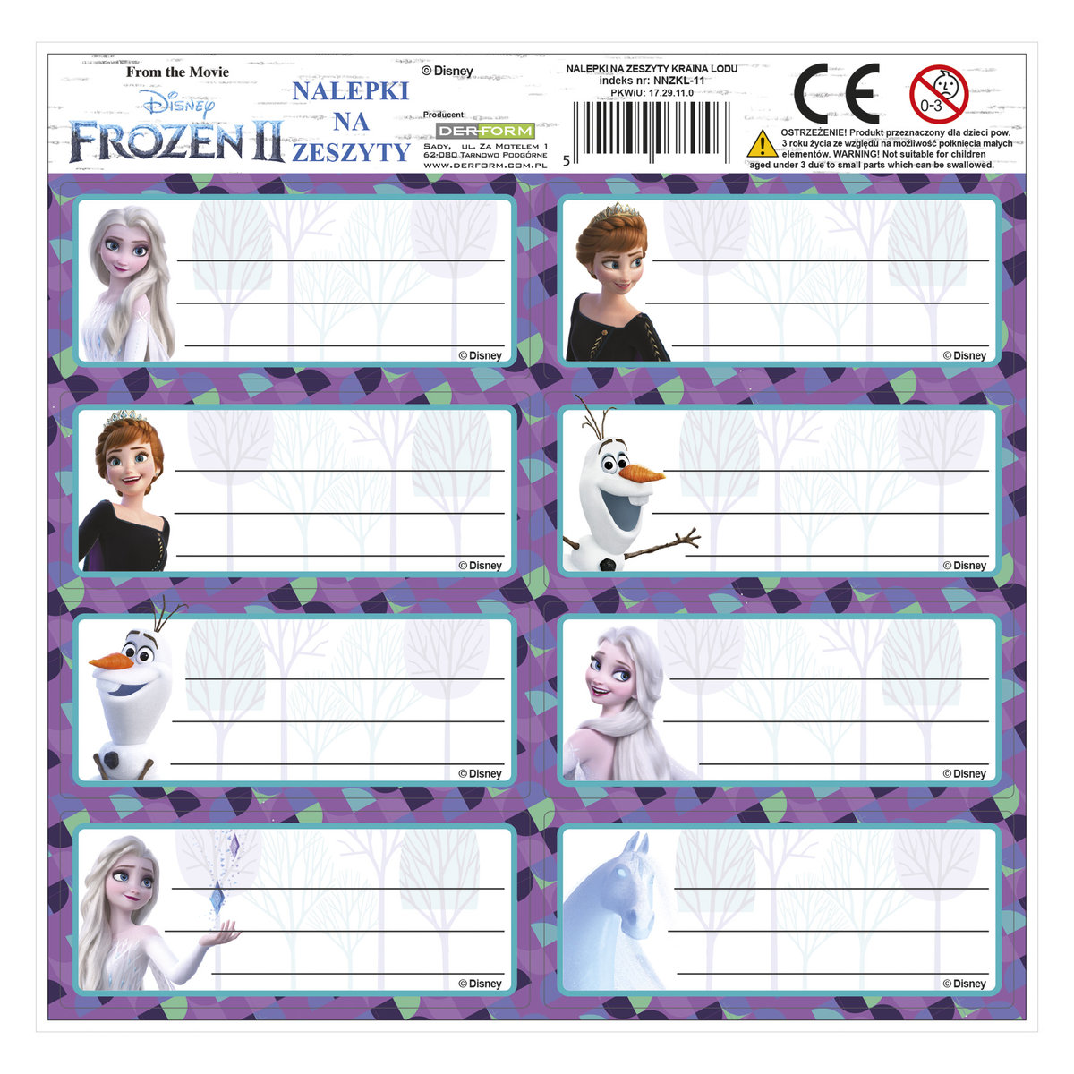 Backup Naklejki , nalepki na zeszyty Frozen Kraina Lodu