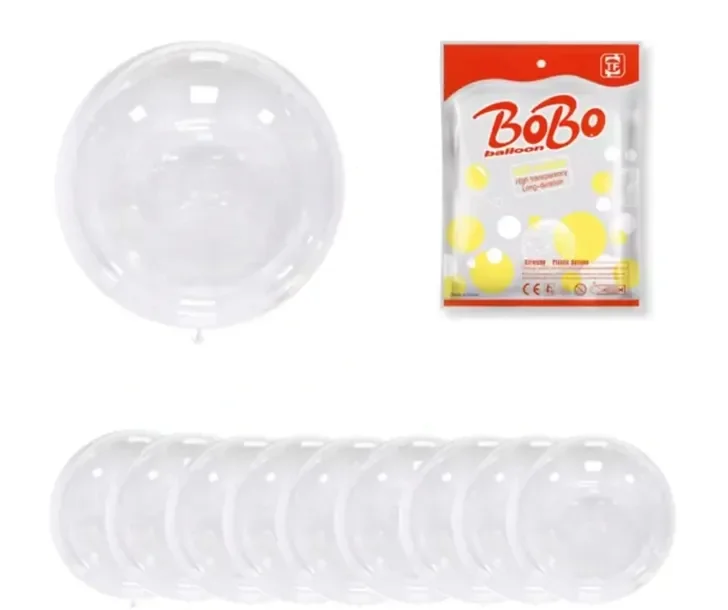 Balony przeźroczyste transparentne bobo pcv KULA 45 cm 18'- 10 szt