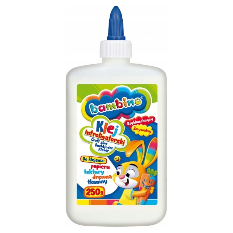 Bambino Klej Introligatorski Trwały Mocny Szkolny Biurowy Duży 250g