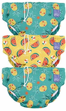 Bambino Mio Mio, wielorazowa pieluszka do pływania, tropikalny, S (<6 miesięcy), 3-pak