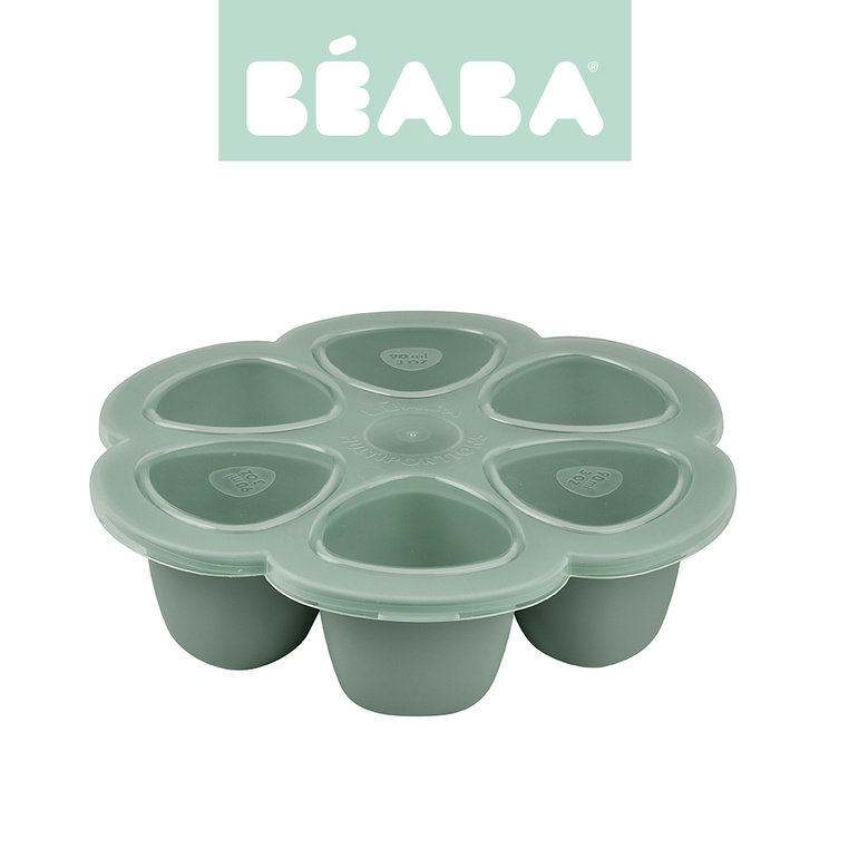 Beaba Silikonowy pojemnik do mrożenia Sage green 6 x 90 ml