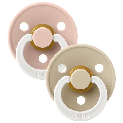 BIBS 2 - Pack Blush Night & Vanilla Night l Smoczek Uspokajający Kauczuk Hevea