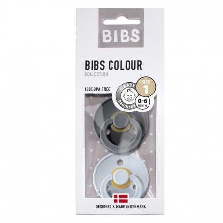 Bibs Smoczek Uspokajający - Bibs - 2-Pack S - White & Dark Oak 100370