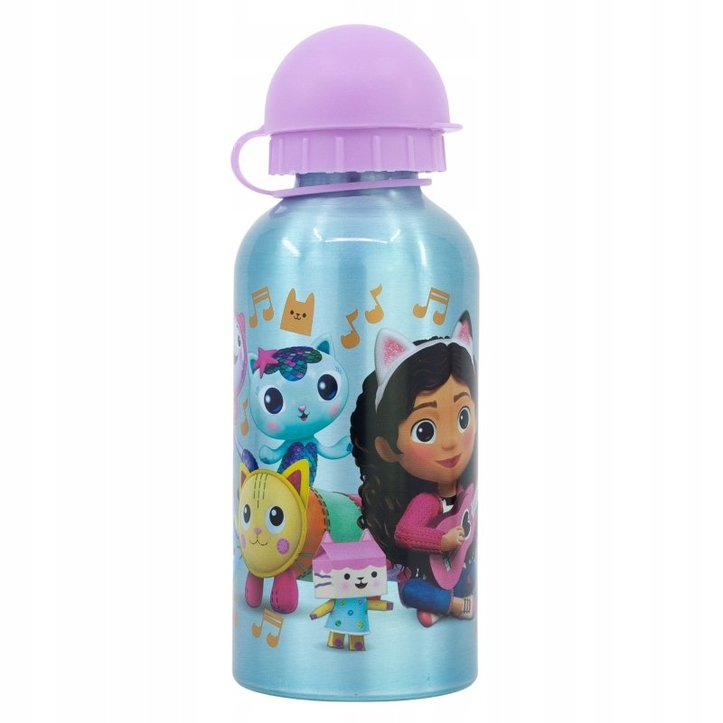 bidon bidon aluminiowy butelka z ustnikiem KOCI DOMEK GABI 400ML