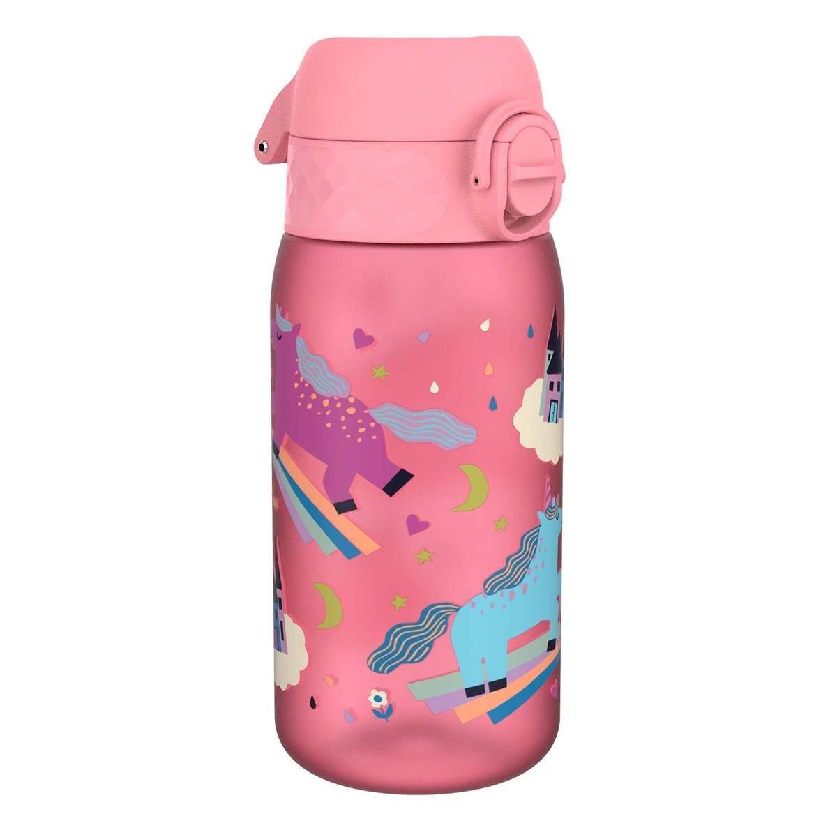 Bidon, butelka dla dzieci Ion8 350 ml różowa w jednorożce