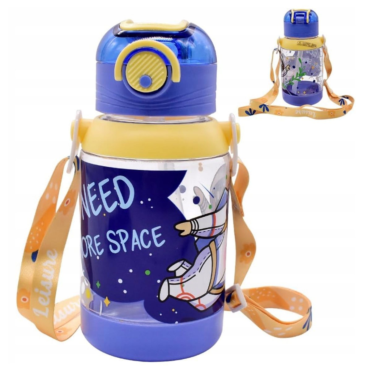 Bidon Butelka Na Wodę Dla Dzieci 600 Ml Astronauta Ze Słomką Szkoła Sport