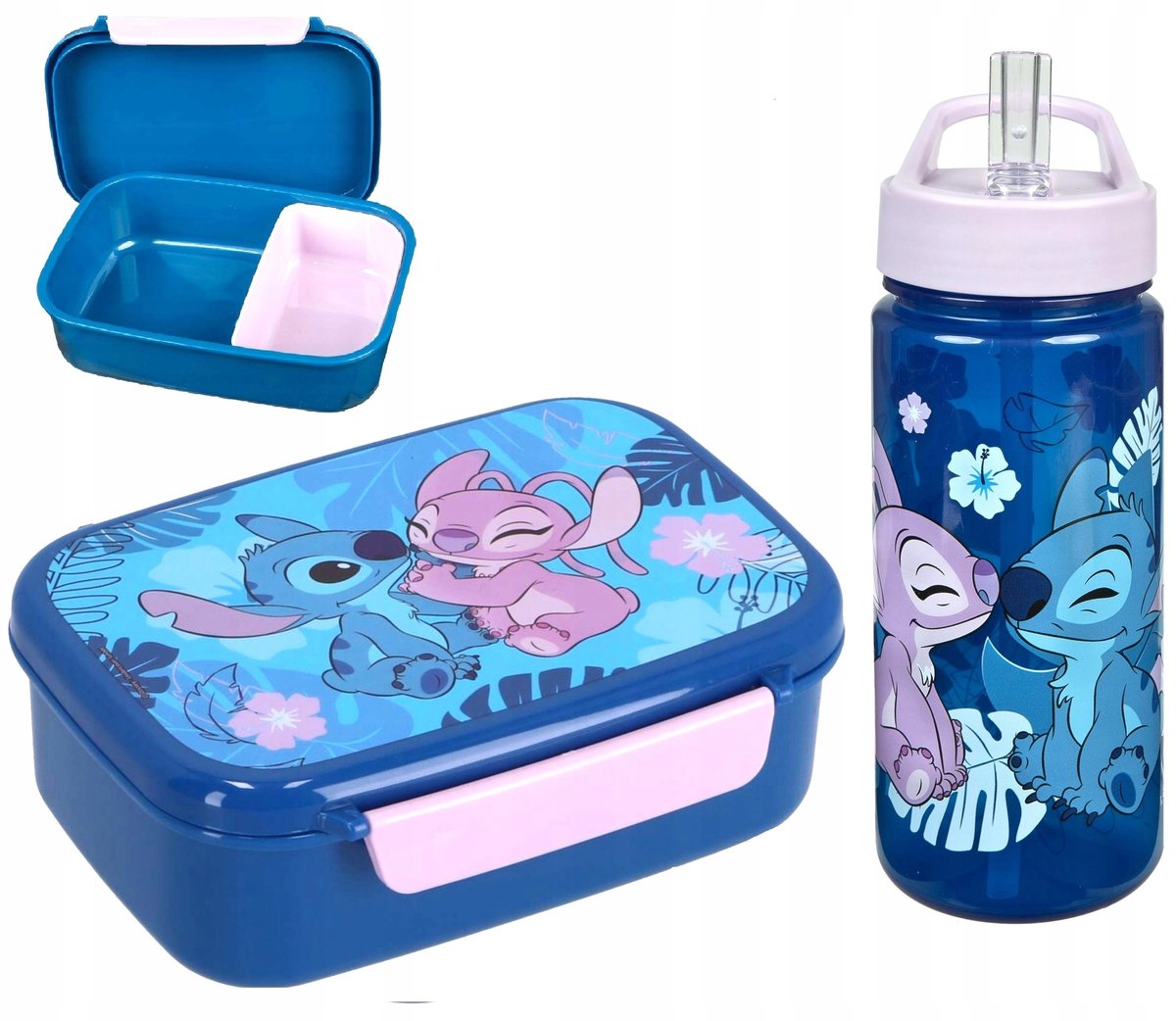 bidon na wodę 500ml + śniadaniówka z przegródkami Stich Andzia Stitch