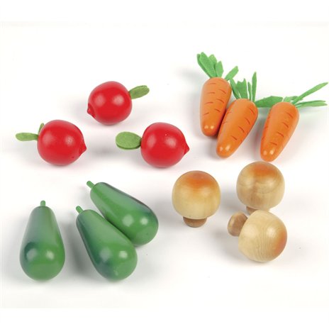 Bigjigs Toys DREWNIANE WARZYWA w skrzyneczce 12 el. T0134