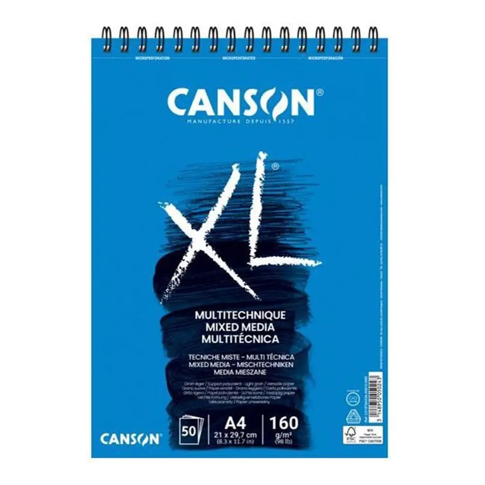 Blok szkicowy Mixed Media Canson XL na spirali - A4, 160 g, 50 ark