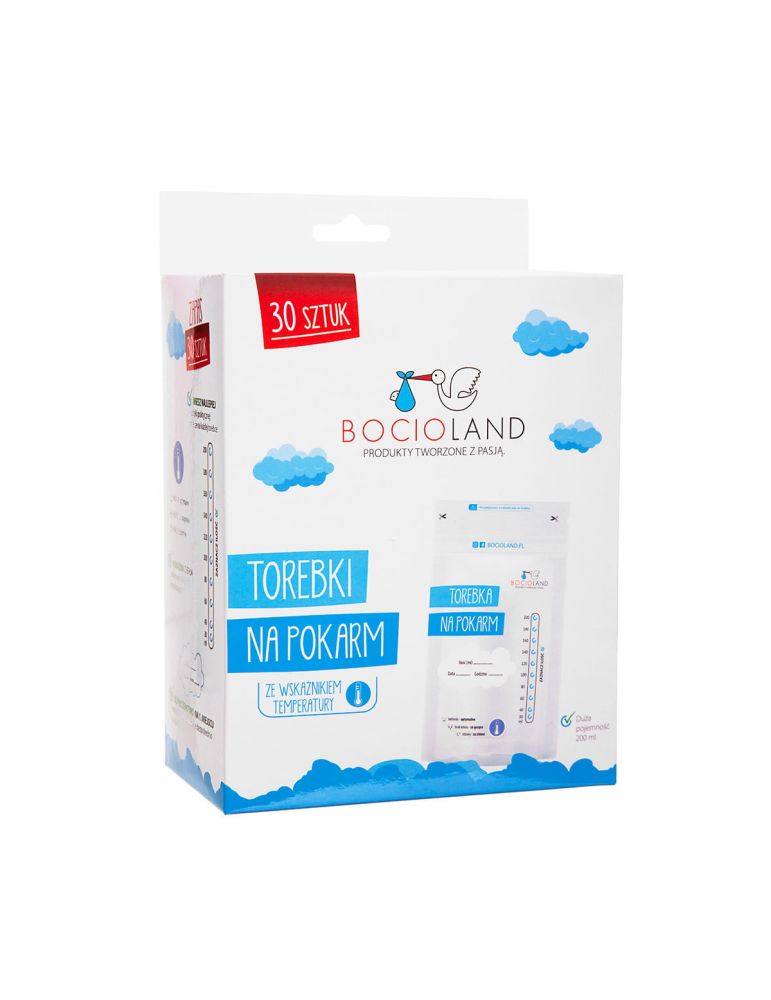 Bocioland Woreczki do przechowywania pokarmu 200ml 30szt
