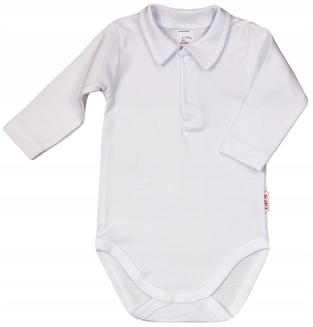 Body KOŁNIERZYK Polo BIAŁE Chrzest r 74 KLEKLE