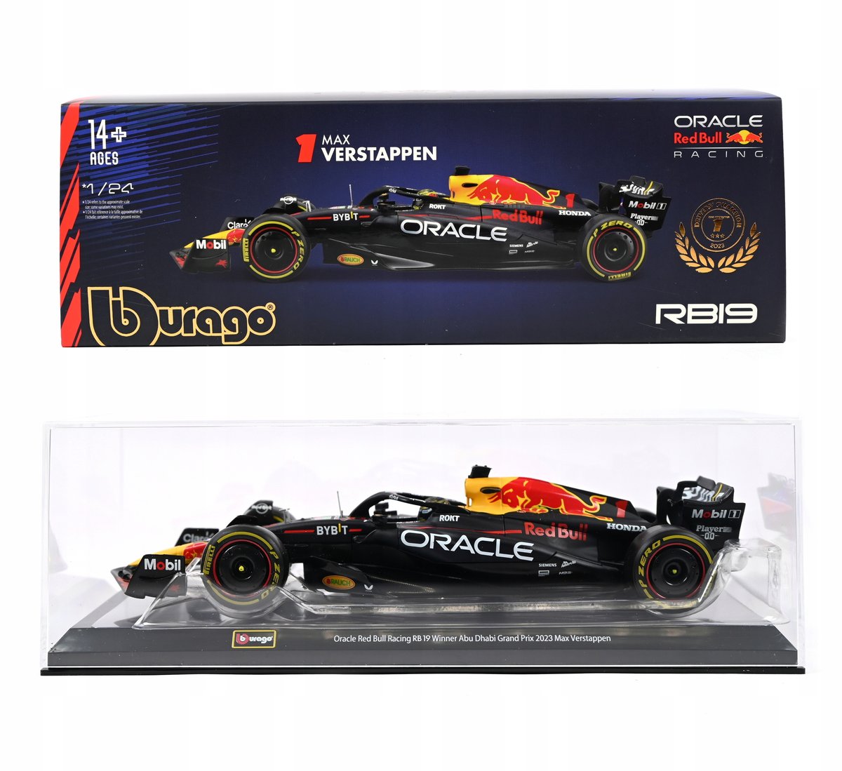 BOLID F1 Red Bull RB19 Abu Dhabi 2023 MAX VERSTAPPEN 1:24 BBURAGO 18-28030
