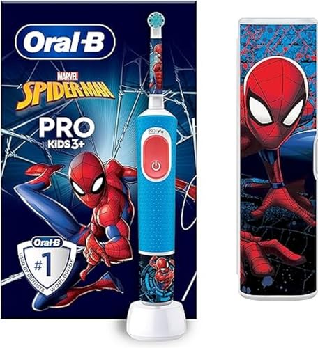 Braun Oral-B Pro Kids 1 Rękaw Marvel Spider-Man, 1 szczoteczka, 1 elektryczna szczoteczka do zębów, 3 lata i starsze