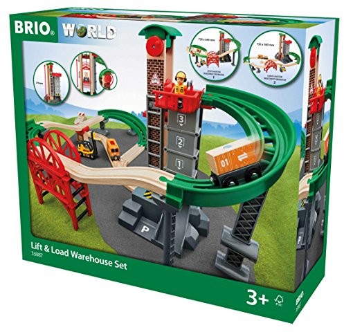 Brio GmbH BRIO World 33887 duży zestaw magazyn-zestaw z zamkiem do wciągania części drewniane kolejki