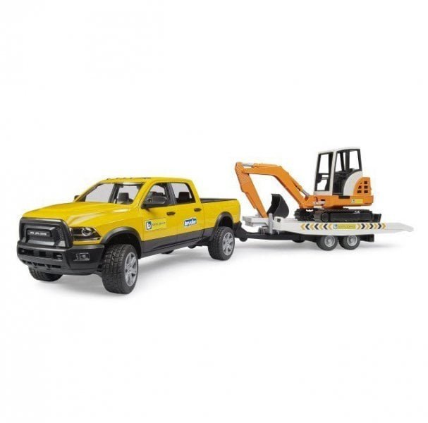 BRUDER Auto Dodge RAM 2500 Service z przyczepką i mini koparką
