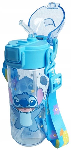 BUTELKA na wodę LILO i STITCH BIDON dziecięcy z ustnikiem BLOKADA 450ml