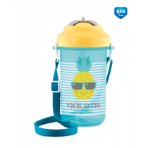 Canpol Babies Babies, So Cool!, Bidon ze składaną rurką, Ananas, 400 ml, Żółty