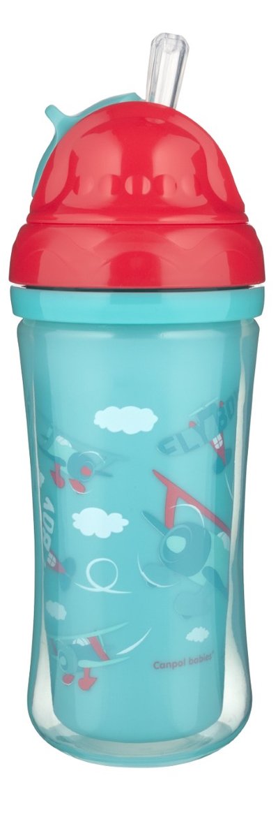 Canpol babies Bidon z rurką 260ml samoloty 5O37GL 5O37GL SAM One size