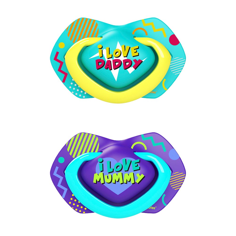 canpol Babies Canpol Babies smoczek silikonowy 0-6m-cy symetryczny Neon Love baby 2szt