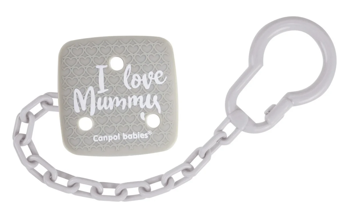 Canpol babies Canpol Łańcuszek do smoczka I Love Mummy : Kolor - Szary 2/434