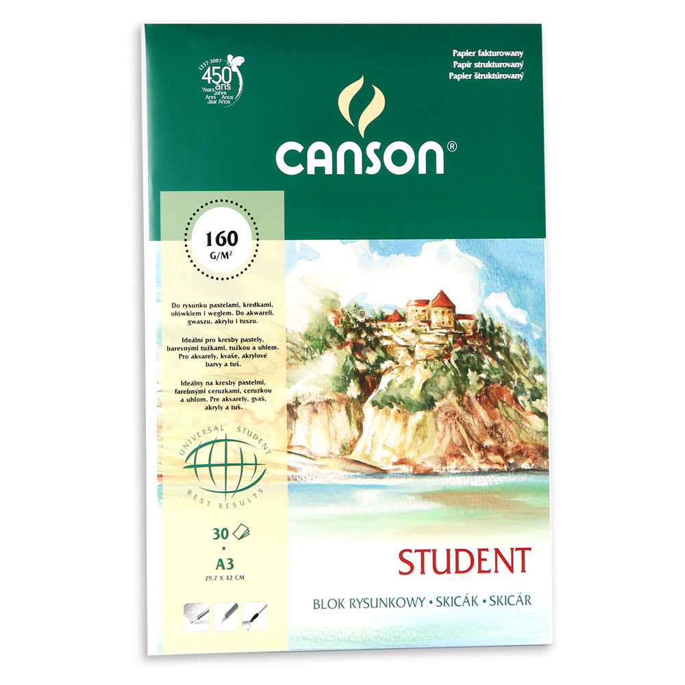 CANSON Blok rysunkowy fakturowany Cans Student A3 30 arkuszy 10 g opak(5 szt)