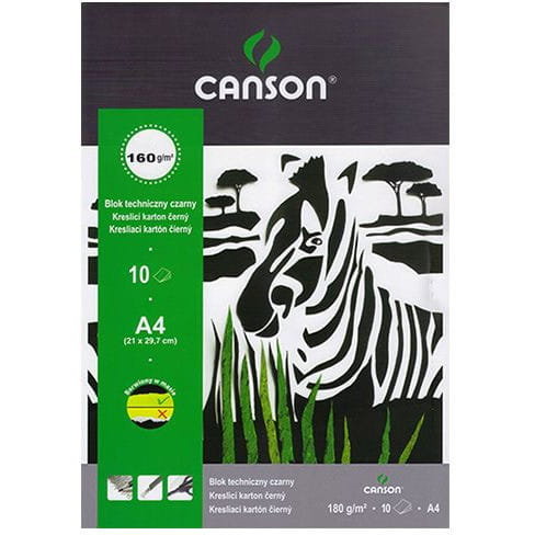 Canson Blok techniczny A4 czarny 160g zebra 400075233