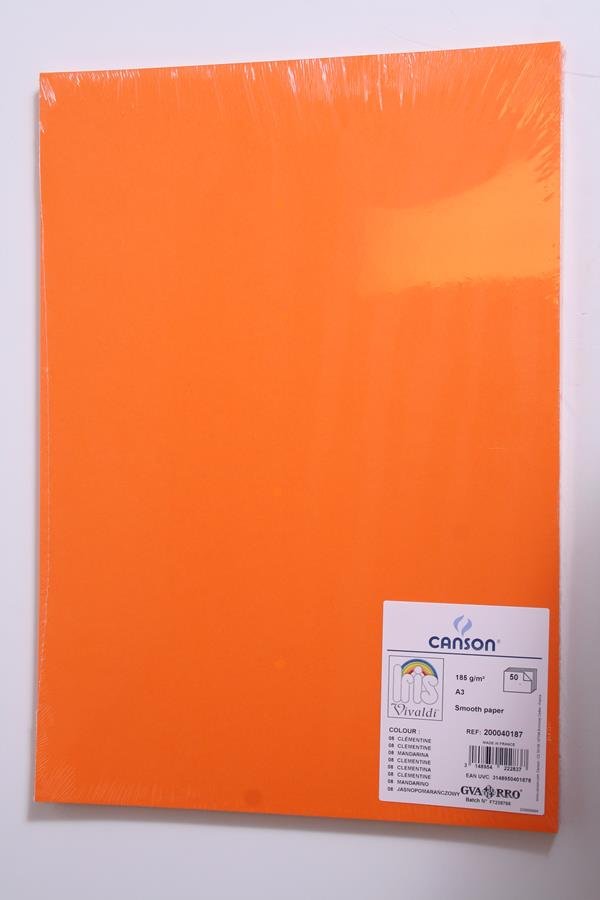 Canson Karton Iris A3 185g 50ark 08-jasnopomarańczowy 200040187)