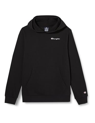 Champion Legacy American Classics B - Skrypt Logo Ultralight Powerblend Fleece Bluza z Kapturem, Czarny, 15-16 Lat Dziecko FW23, Nero