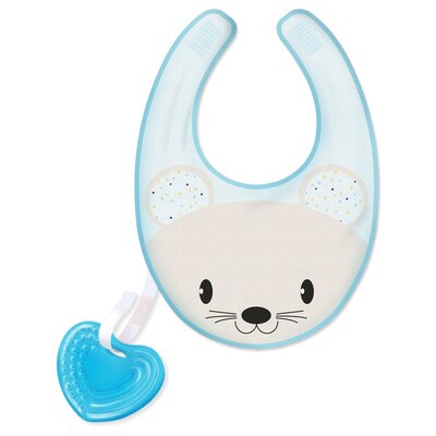 Chicco 00002582100000 śliniak "Fresh BIB" z materiału zdejmowane barem gryzak Girl  niebieski