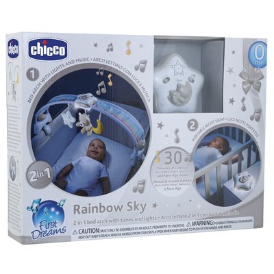 CHICCO ZABAWKI Chicco zabawki 135905 panel/łóżeczko rainbow sky neutralny