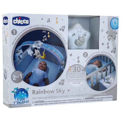 CHICCO ZABAWKI Chicco zabawki 143283 panel/łóżeczko rainbow sky różowy