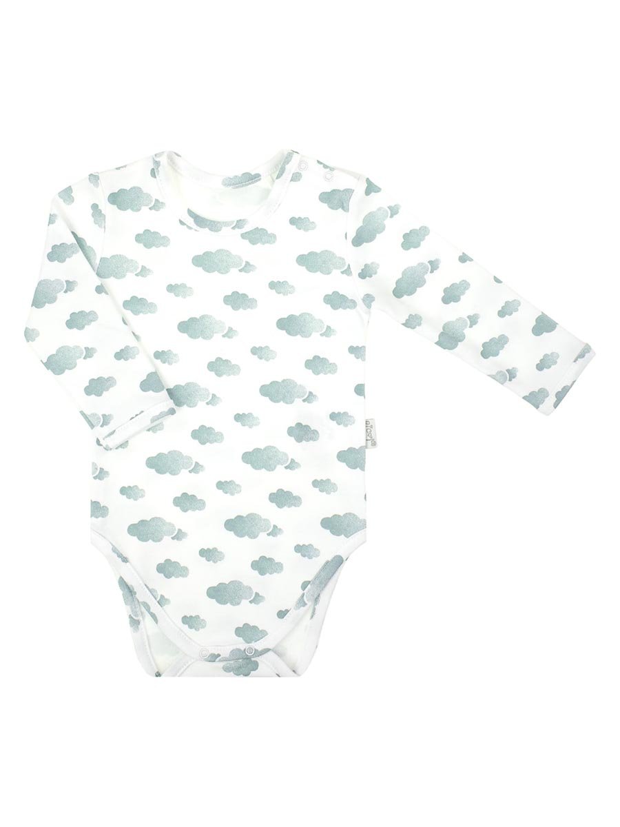 Chłopięce Body bawełniane długi rękaw Chmurka biały, Nicol,r.68