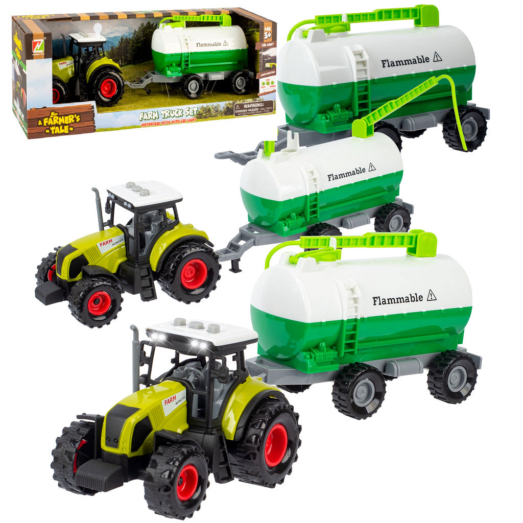Ciągnik Traktor Z Przyczepą Zestaw Rolniczy Farmer
