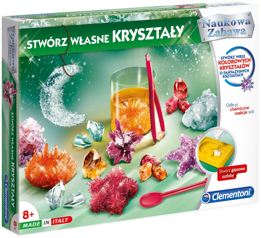 Clementoni Naukowa zabawa STWÓRZ WŁASNE KRYSZTAŁY CLE50069