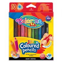 Colorino Kredki ołówkowe trójkątne Jumbo krótkie 10 kolorów Patio